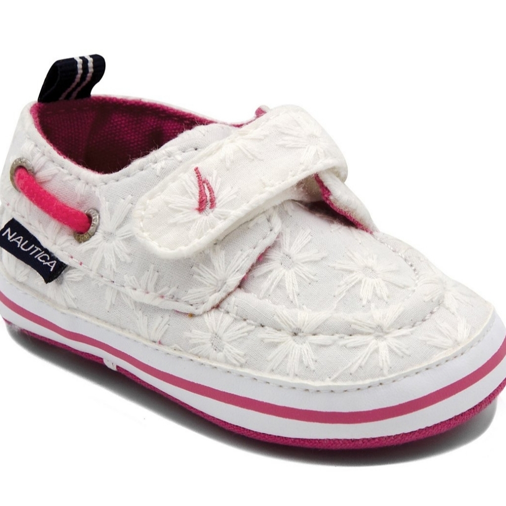 Nautica pink and white boat shoes